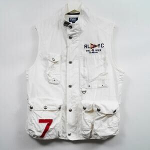 Vintage Polo Ralph Lauren RLYC Yacht Club Sailing Vest White Size M Nautical